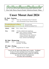 Gottesdienstkalender Juni 2024